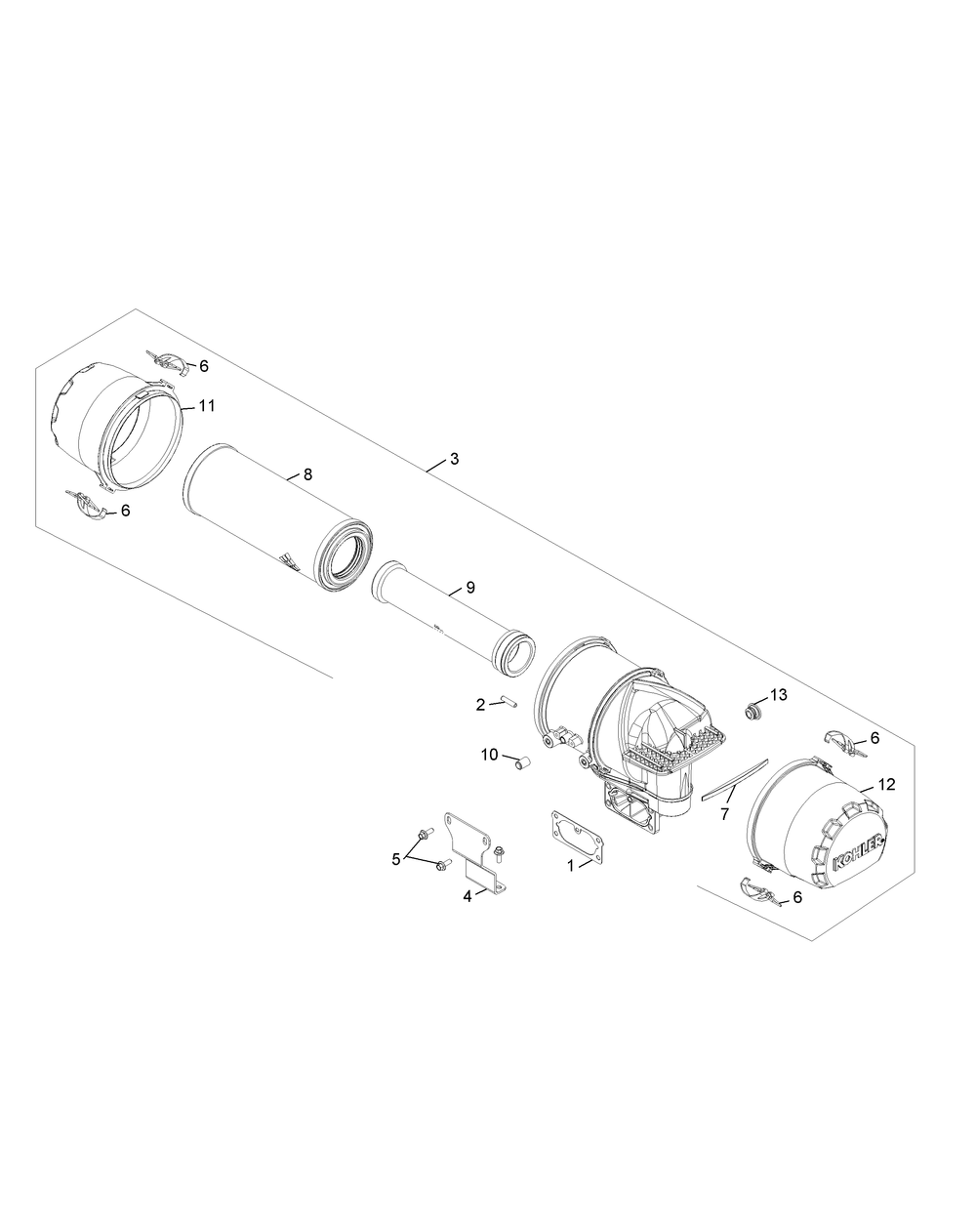 Kohler Cv732-3015 Air Intake And Filtration Diagram and Parts List for Z-FORCESZ48 (53ATDFJB-53ATDFJB050)(2014) Cub Cadet Lawn Tractor